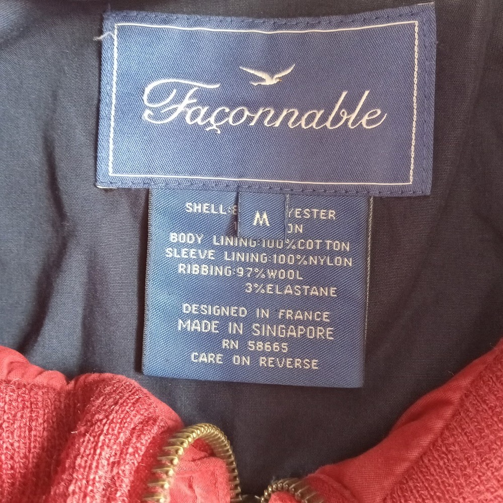 Facconable Jacket Mens Medium Red Microfiber Sued… - image 4